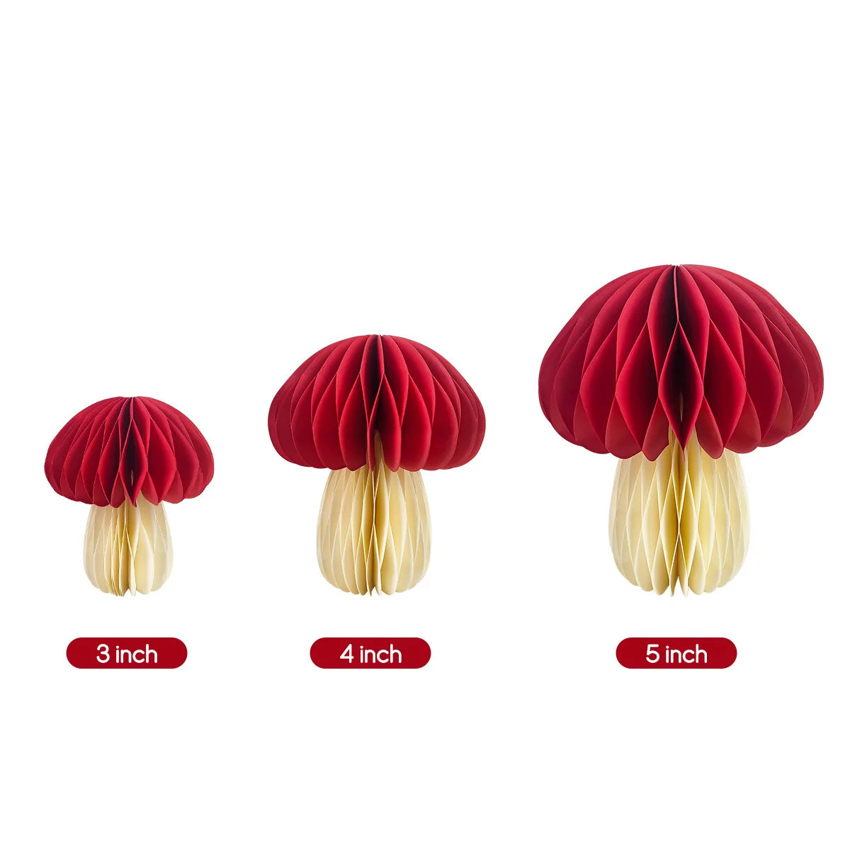 Mushroom Honeycomb Hanging Ornaments Woodland Mushroom Paper Decoration