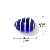 Six Mini Murano Glass Easter Eggs Handmade Oval Glass Decor