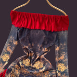 Madelegna's French Renaissance Oil Painting Long Sleeve Dress