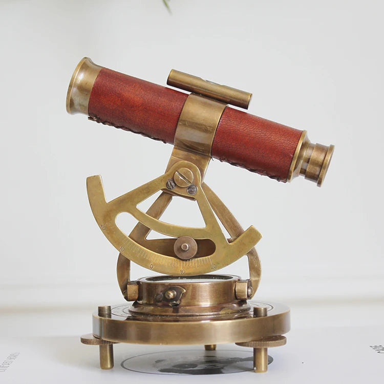 Antique Style Brass Navigational Compass Bubble Level Spyglass Desk Decor Nautical Home Decoration