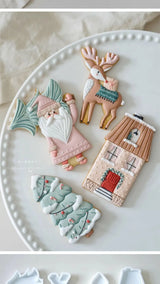 Christmas Nordic Style Cookie Cutters Santa Elk House Xmas Tree