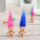 Set of Ten Mini Trolls Dolls Retro Toy Collection Gifts for Kids