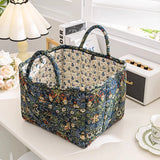 Floral Quilted Fabric Storage Bins with Handles Multi-Compartment Organiser William Morris