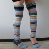 Striped Knitted Wool Long Socks