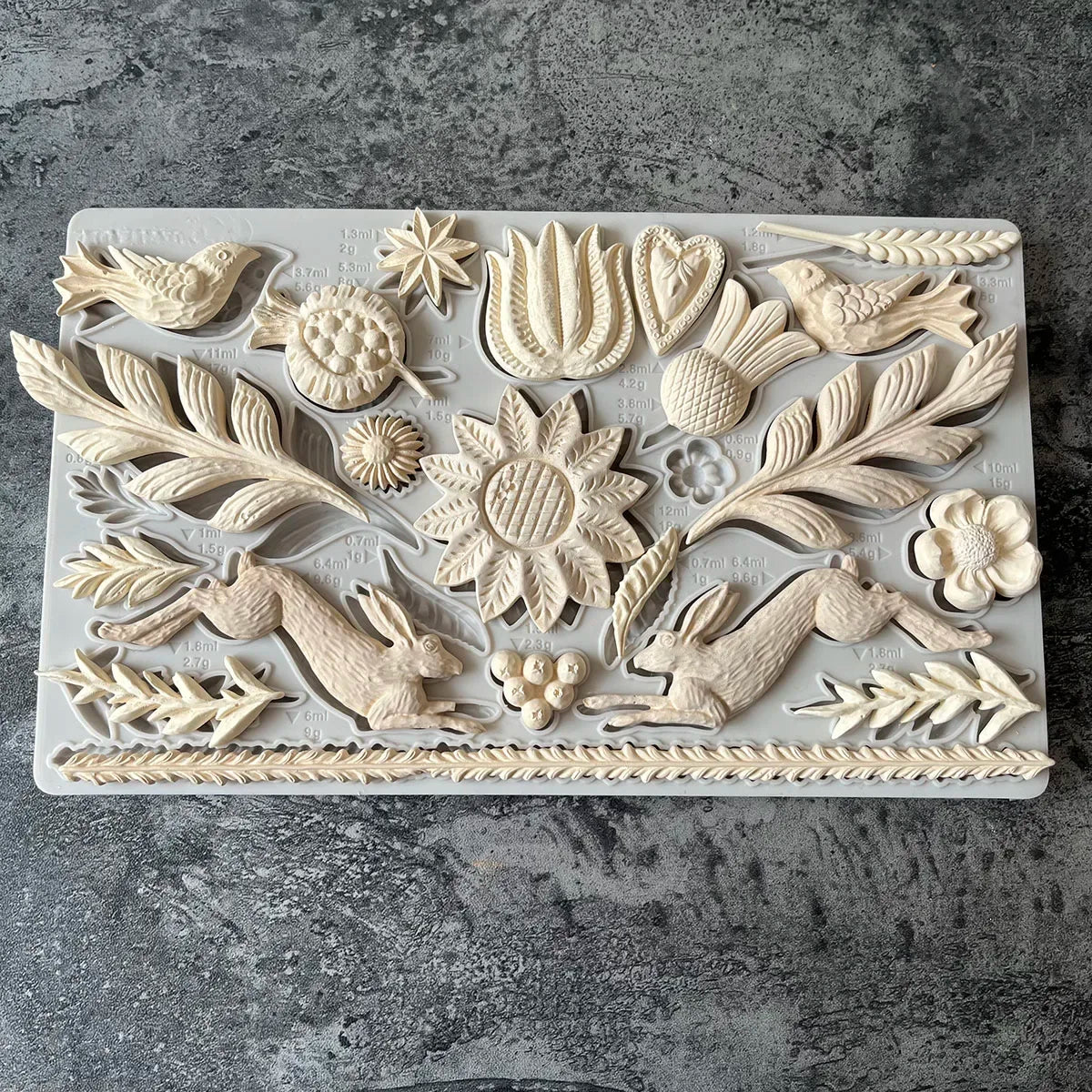 Woodland Flowers and Friends Silicone Mould