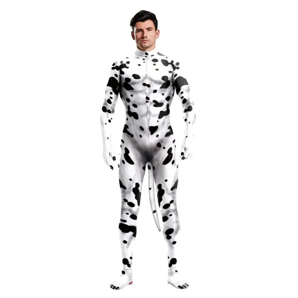 Animal Cosplay Carnival Costume Adults Bodysuit Unisex with Paws and Tail