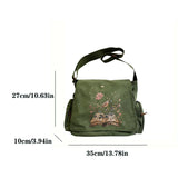 Wild Adventures Print Canvas Shoulder Bag Crossbody Messenger Bag