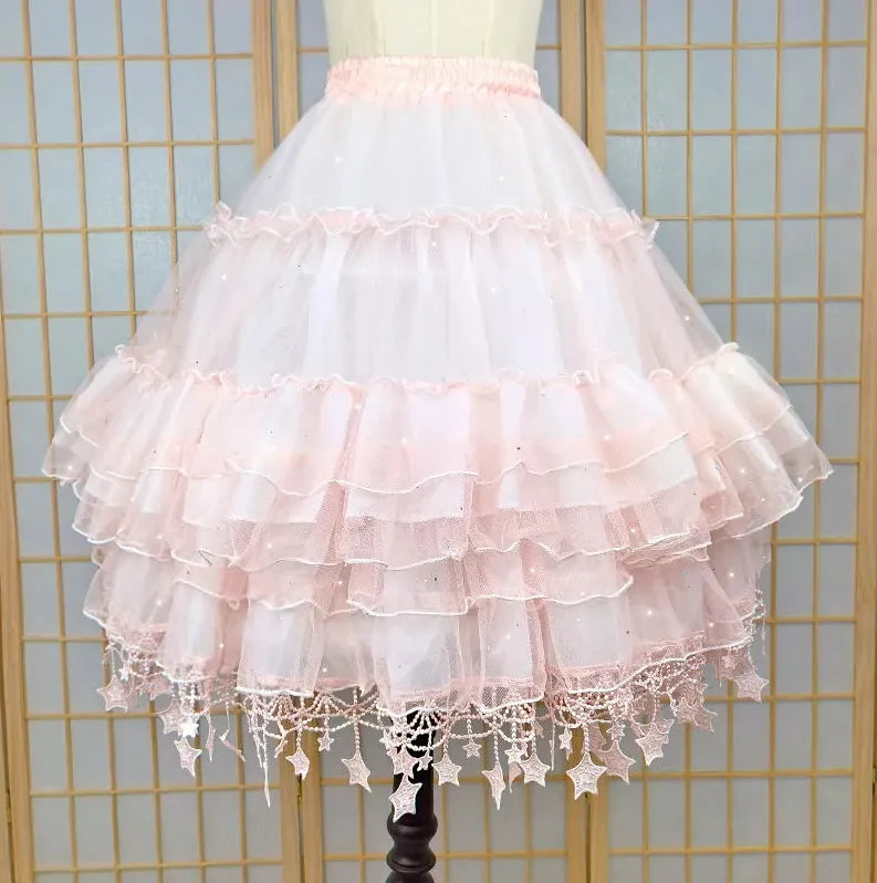 Lunar Star Lolita Petticoat Adjustable Fish Bone Carmen Skirt
