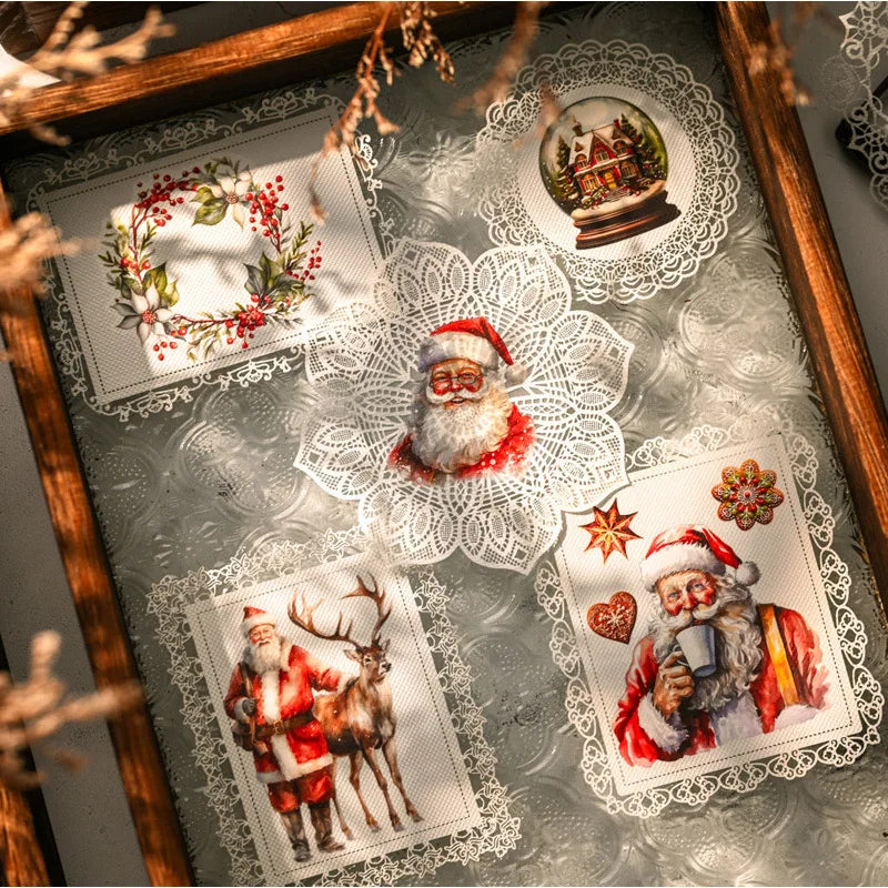 Vintage Christmas RUB ON Transfer Stickers Large DIY Craft Scrapbooking