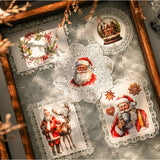 Vintage Christmas RUB ON Transfer Stickers Large DIY Craft Scrapbooking