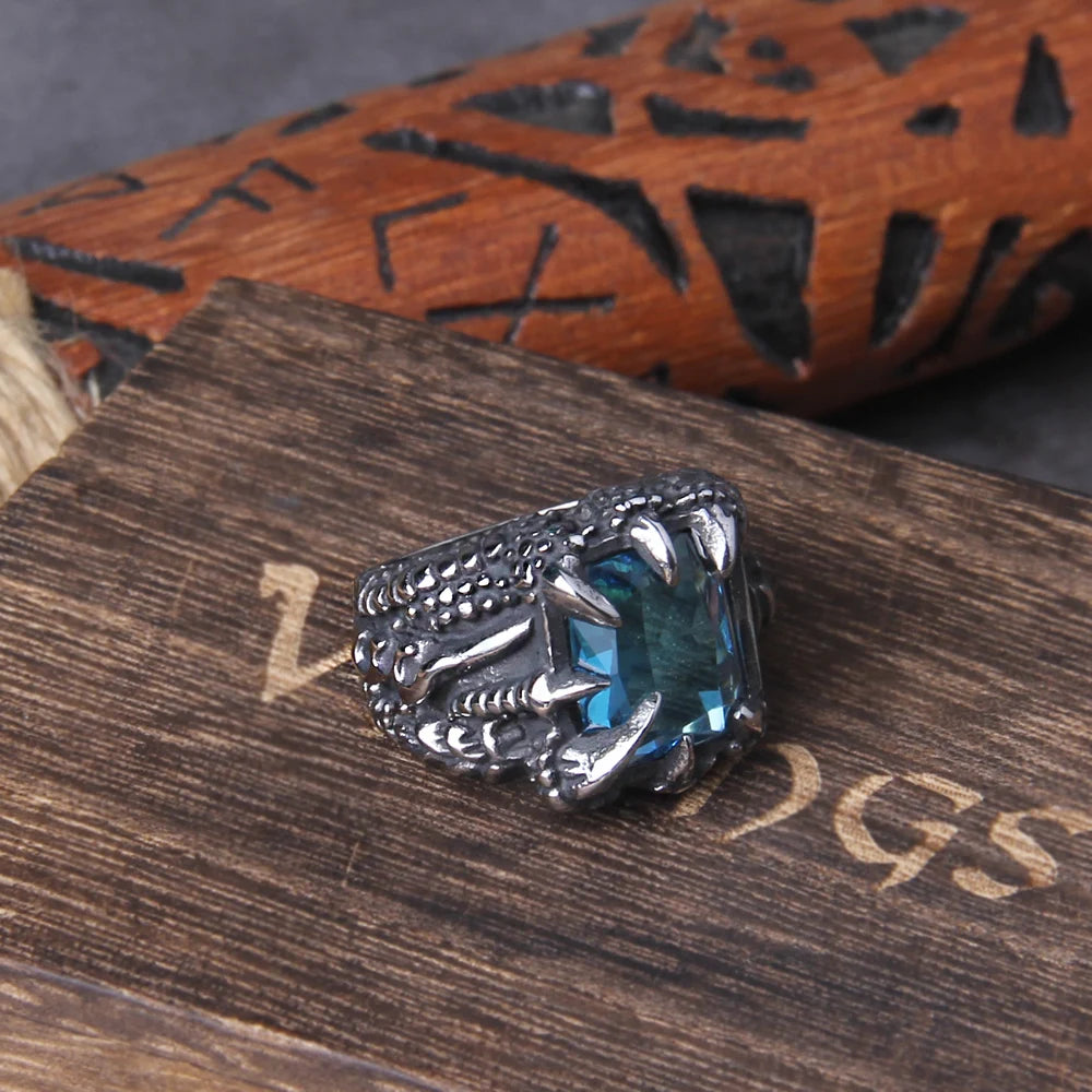Dragon's Treasure Ring Stainless Steel with Wooden Box