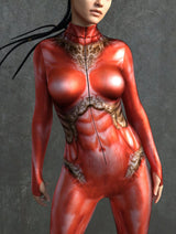Women Red Alien Jumpsuit Printed Bodysuits Halloween Party Cosplay Costume