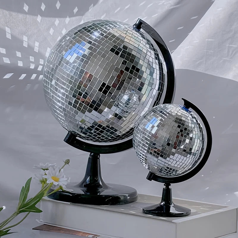 Rotating Mirror Ball Disco Globe Decor