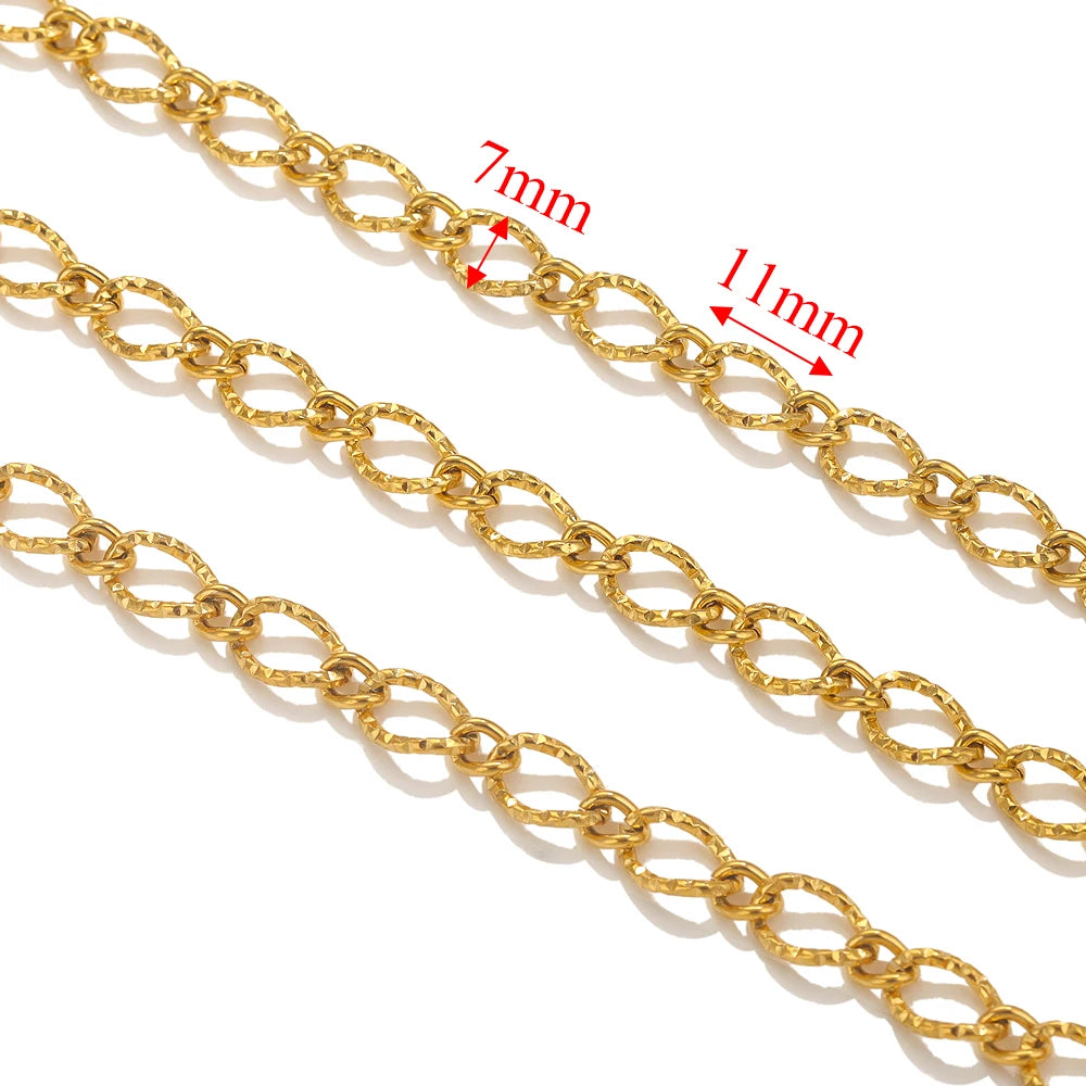 1meter PVD Gold Plated Stainless Steel Thick Large Heavy Chains Necklace Bracelet DIY Jewellery Making Finding