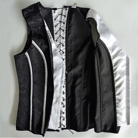 Men's Formal Boned Waistcoat Corset Vest Lace Up Burlesque Performance Stage Costume