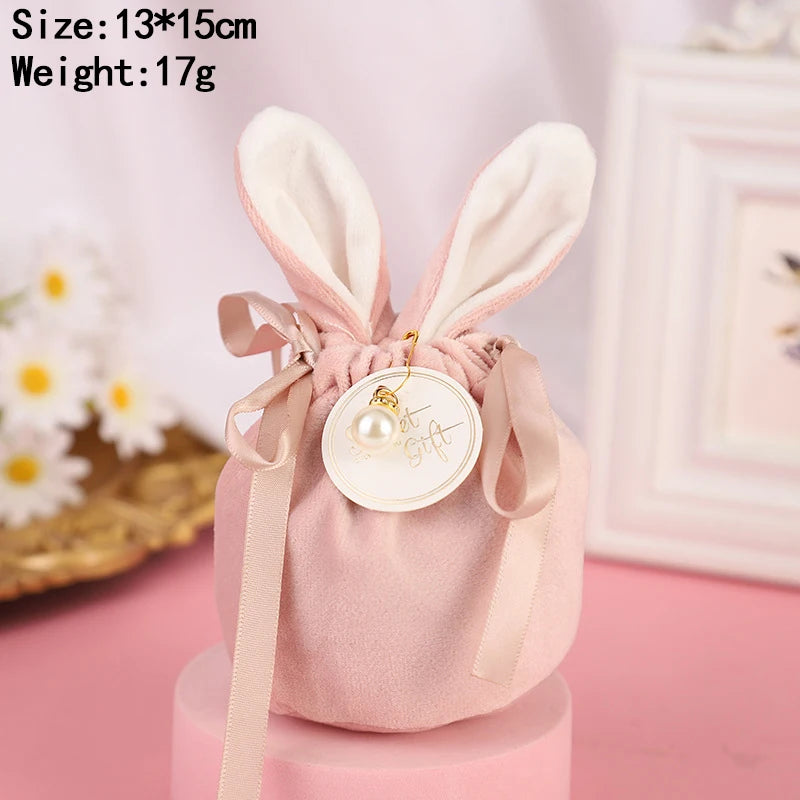 Easter Bunny Bags Velvet Rabbit Ears Gift Packing Chocolate Candy Bags