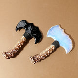 1PC Crystal Opal Axe Natural Stone Model Obsidian Hatchet Decor
