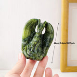 1PC Natural Green Jade Hand-Carved Flying Dragon Statue