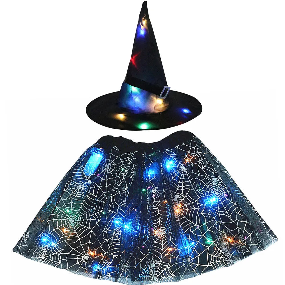 LED Witch Stars Tutu Skirt Glow Party Costumes Halloween