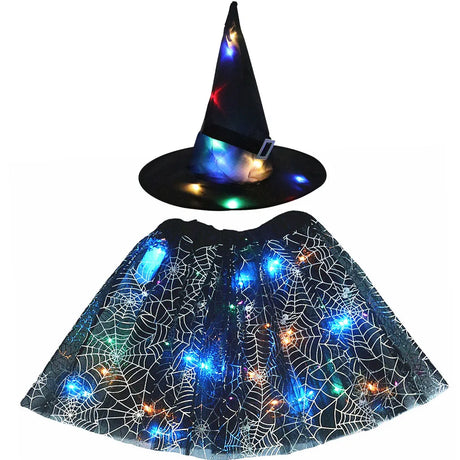LED Witch Stars Tutu Skirt Glow Party Costumes Halloween