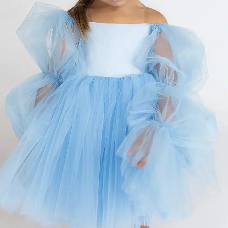 Fashions on The Field Girl Tutu Dress Puff Sleeve Infant Toddler Wedding Party Birthday Dress