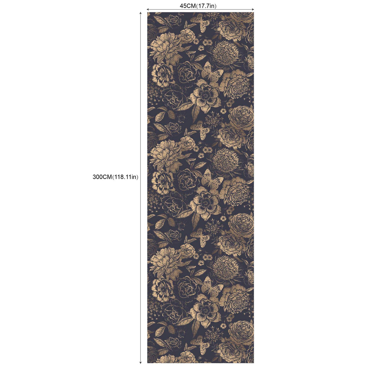 Ink Floral Self Adhesive Wallpaper Black Flower Removable Peel and Stick Wallpaper