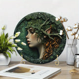 Woodland Elf Round Aluminium Metal Sign Wall Decoration