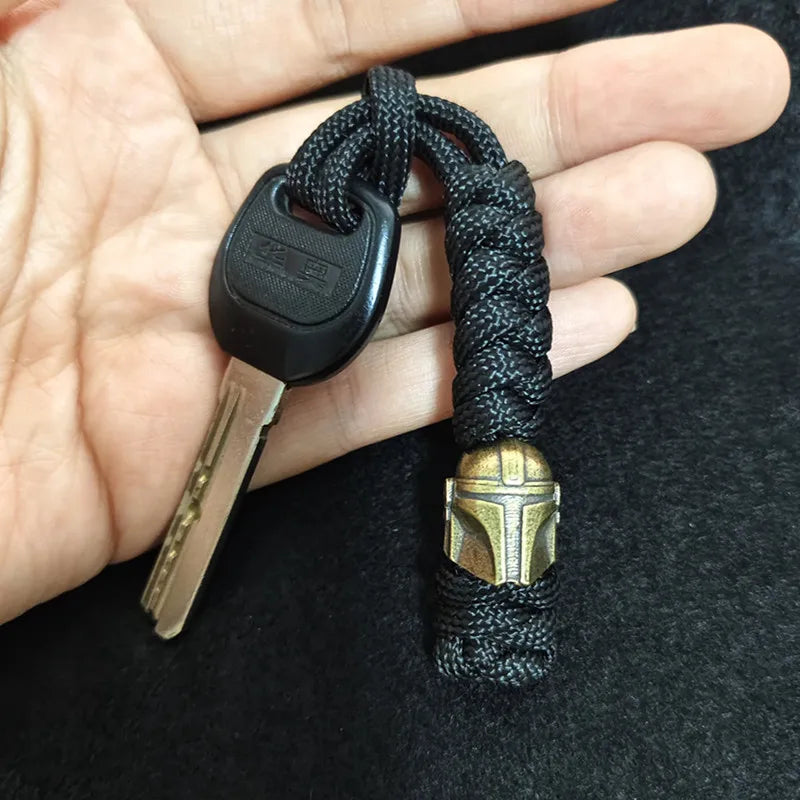 Brass Spartan Warrior Helmet Paracord Beads Lanyard Dreadlock Beard Bead