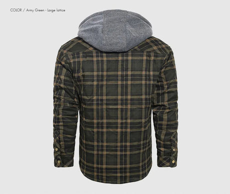 Woodsman Cotton Plaid Hooded Jacket Thick Warm Winter Plaid Shirts