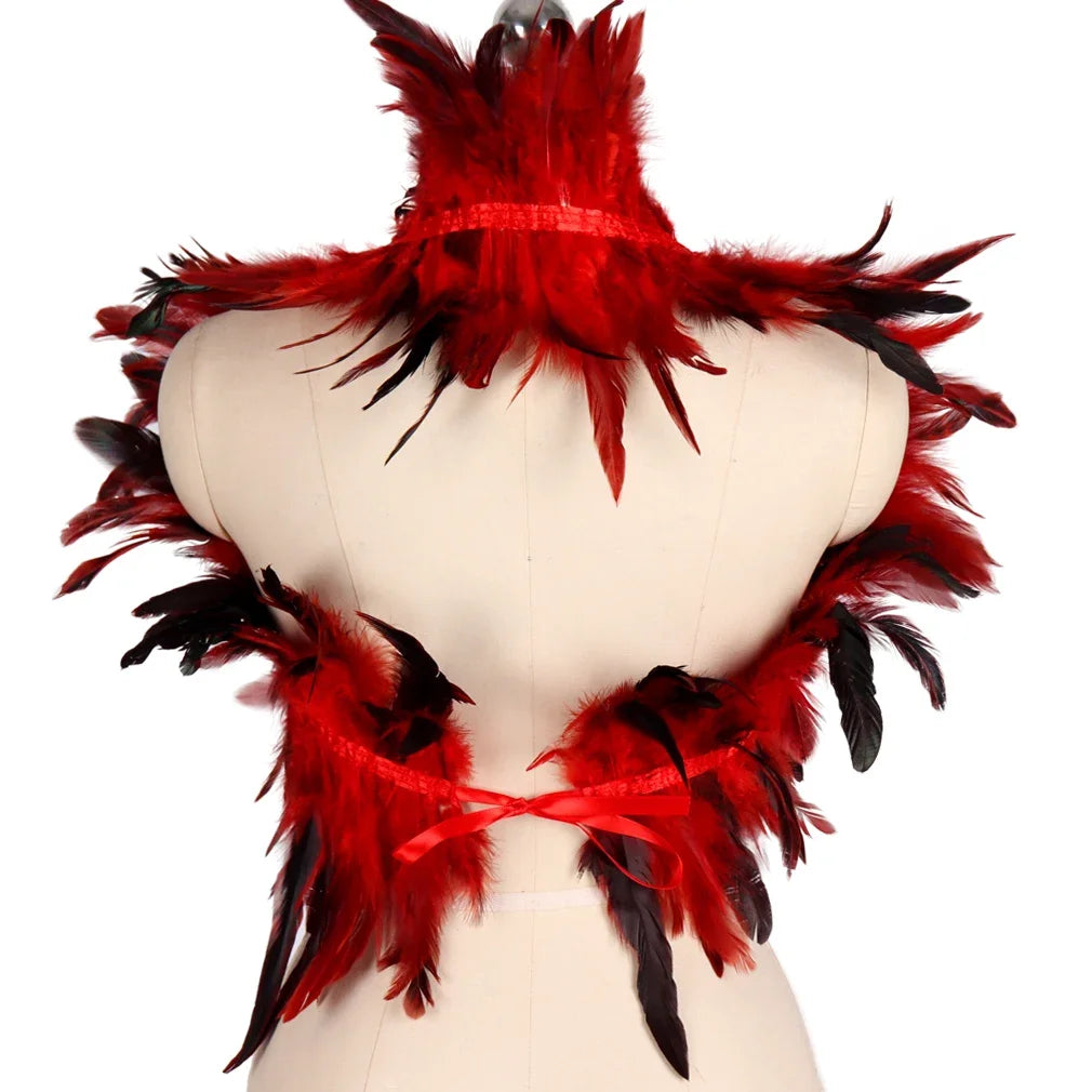Feather Shoulder Epaulettes Festival Rave Wear