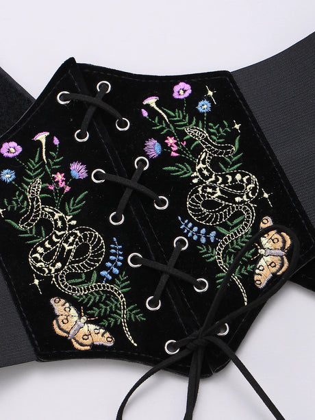 Woodland Velvet Embroidered Waist Belt Ren Fair Wear