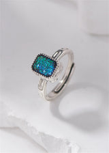 Miss Opal's S925 Sterling Silver Ring Square Opal