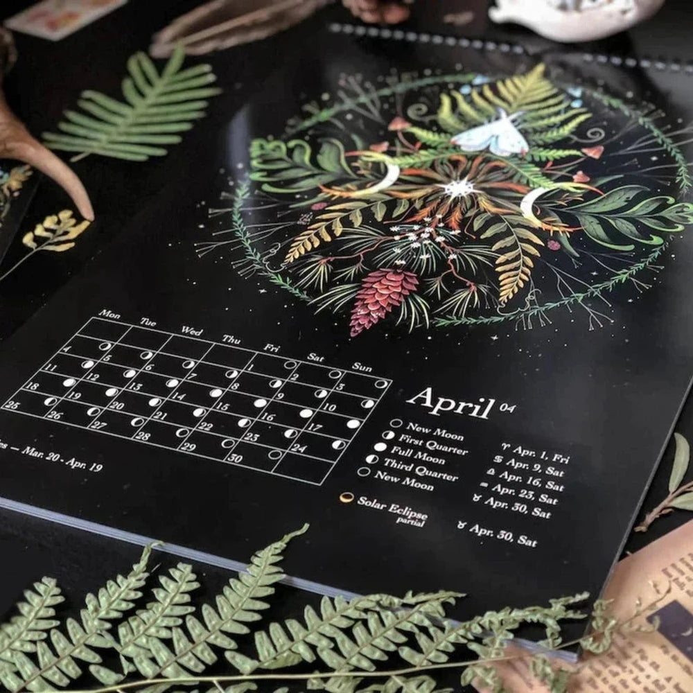2027 Dark Forest Lunar Wall Calendar 12-Month Moon Phases