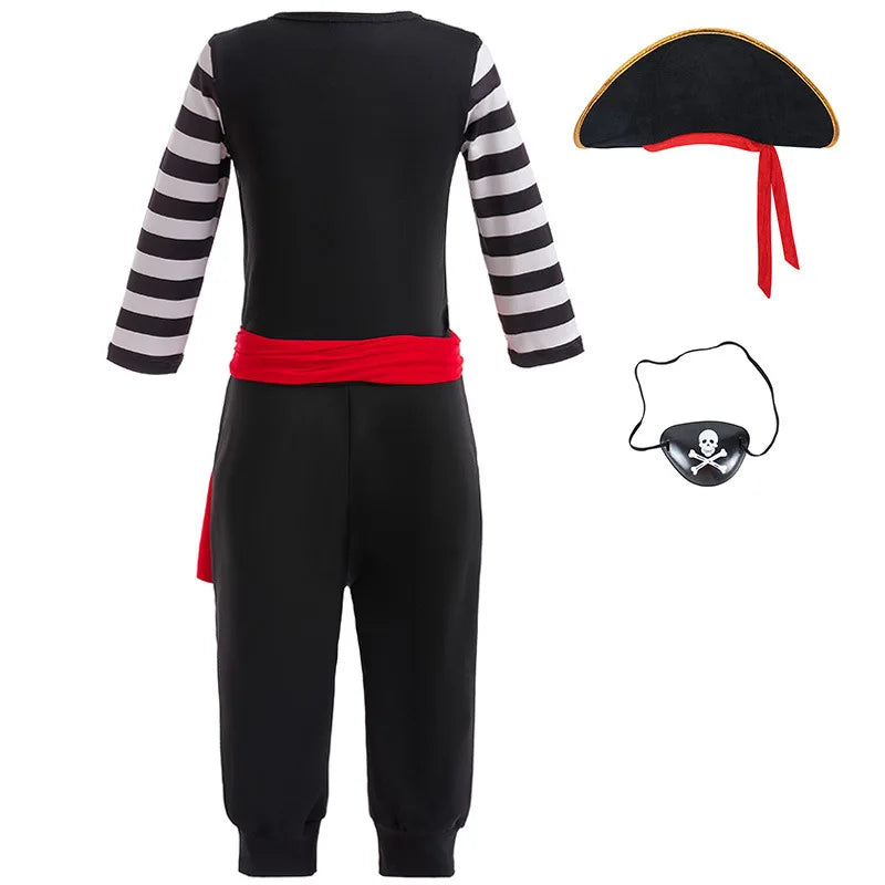 Pirate Halloween Boys Cosplay Costume Kids Role-playing Stage Play