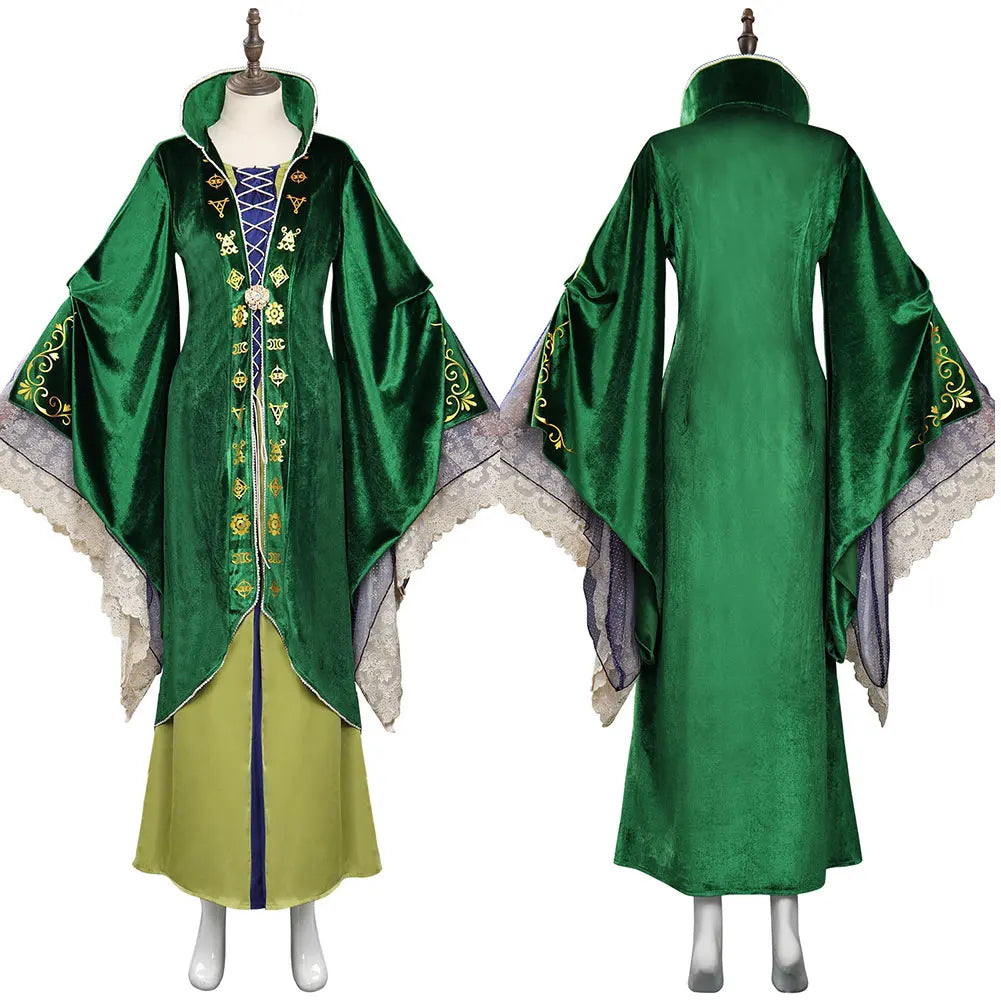 Hocus Pocus Movie Sanderson Sisters Witch Costumes Cosplay Outfits Halloween