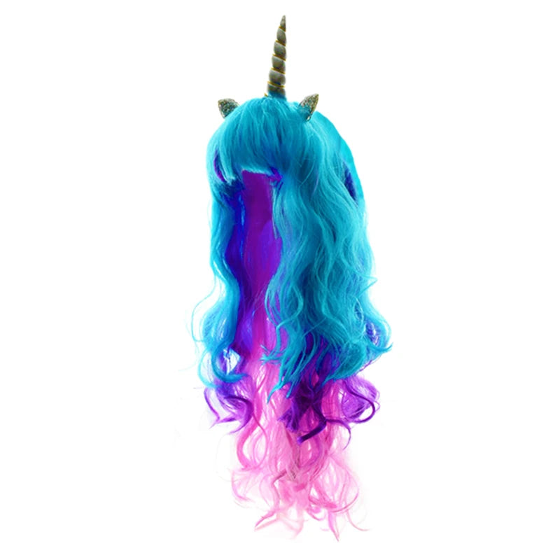 Girl's Princess Wigs Halloween Costumes Rapunzel Disguised Little Mermaid Elsa Aurora Snow White