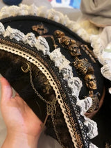 Pirate Hats Vintage Skull Feather Triangle Hats Halloween CosPlay Pirate Top Hat