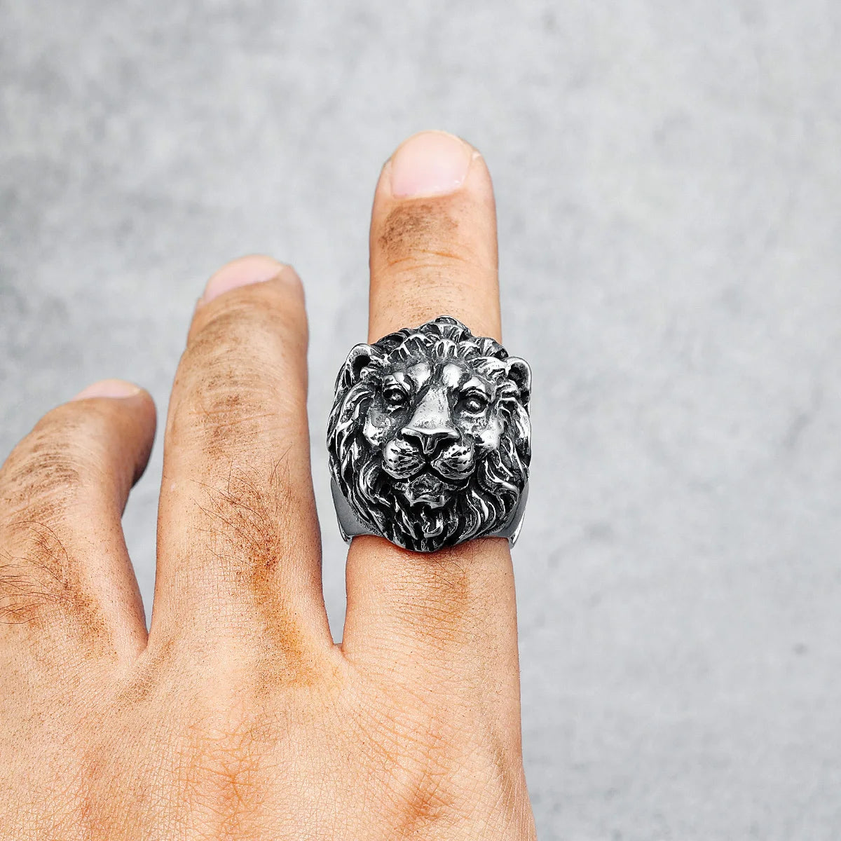 King of the Forest Lion Ring Stainless Steel Men Rings