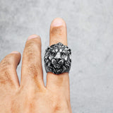 King of the Forest Lion Ring Stainless Steel Men Rings
