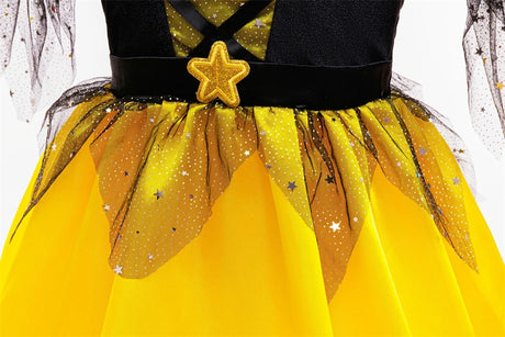 Girls Halloween Cosplay Yellow Witch Costume