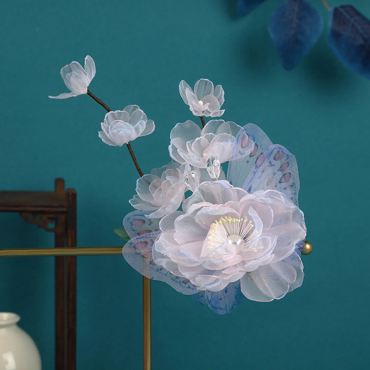 Silk Peony Hair Clip 1/2pcs Flower Hairpins Handmade Bridal Hair Accessories