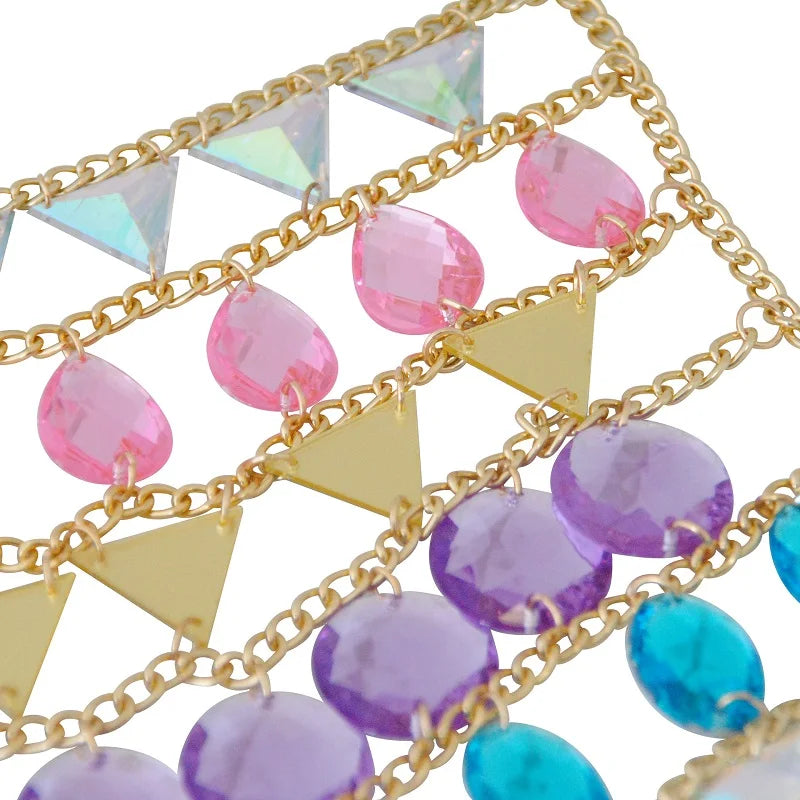Gem Patchwork Festival Halter Tops Party Crop Top