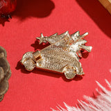 Christmas Tree Red Car Brooch