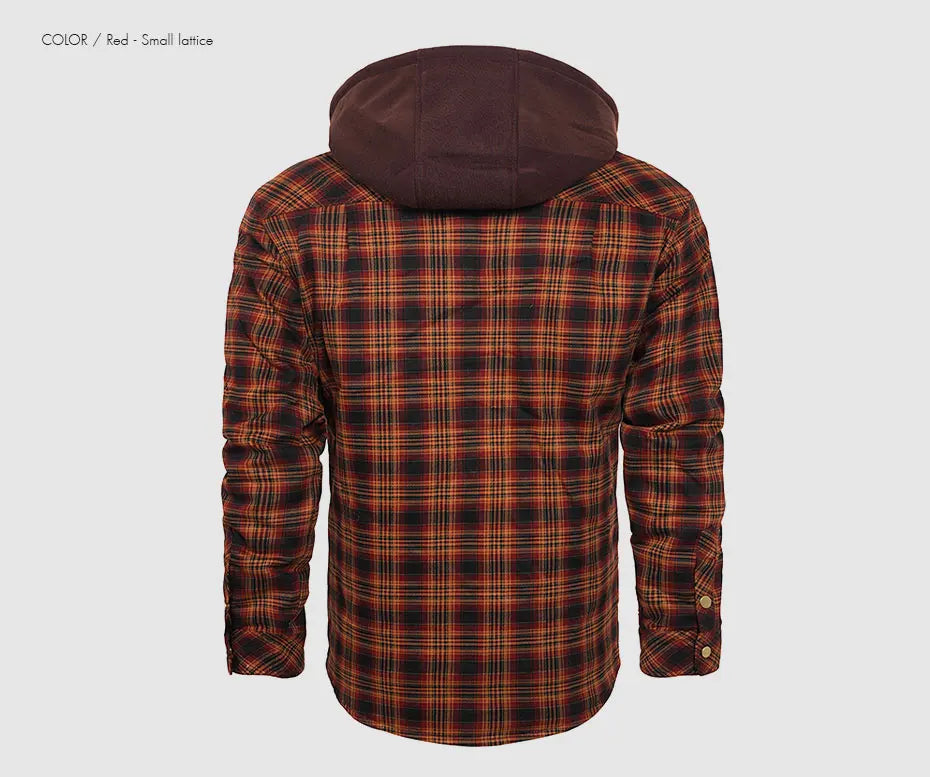 Woodsman Cotton Plaid Hooded Jacket Thick Warm Winter Plaid Shirts