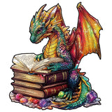 Magic Book Dragon Unique Shape Wooden Jigsaw Puzzles