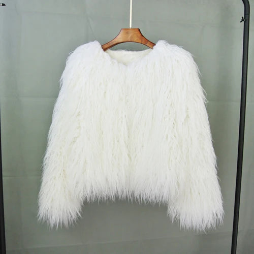 Faux Fur Coats Y2k Punk Rave Winter Jackets