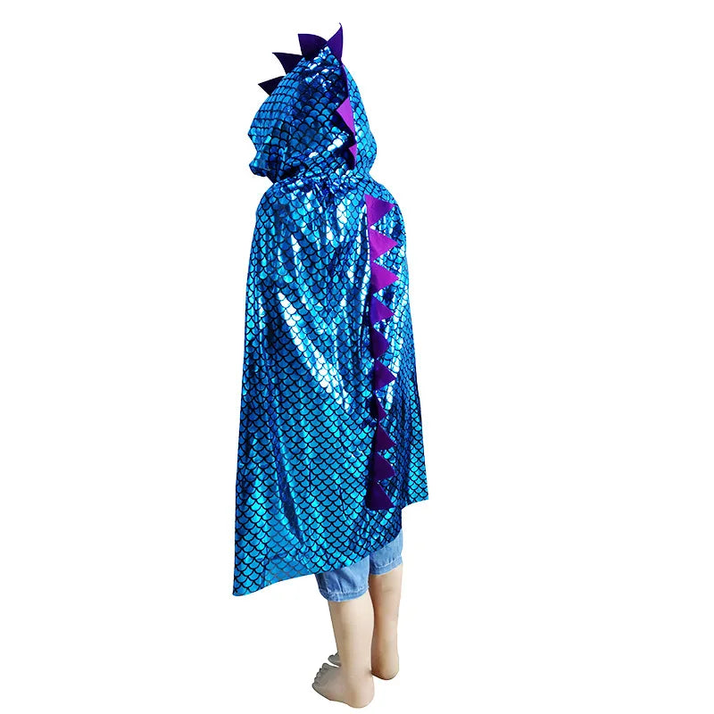 Dinosaur Cape Halloween Cosplay Costume Dragon Hooded Cloak