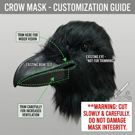 Black Raven Mask Adult Halloween Cosplay Costume Prop Stage Performance