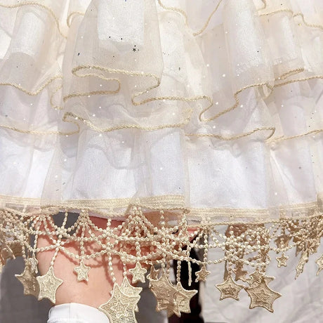Lunar Star Lolita Petticoat Adjustable Fish Bone Carmen Skirt