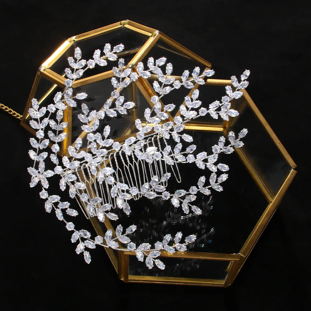 Wedding Hair Accessories Cubic Zircon Bridal Hair Combs Headpieces Hair Jewellery